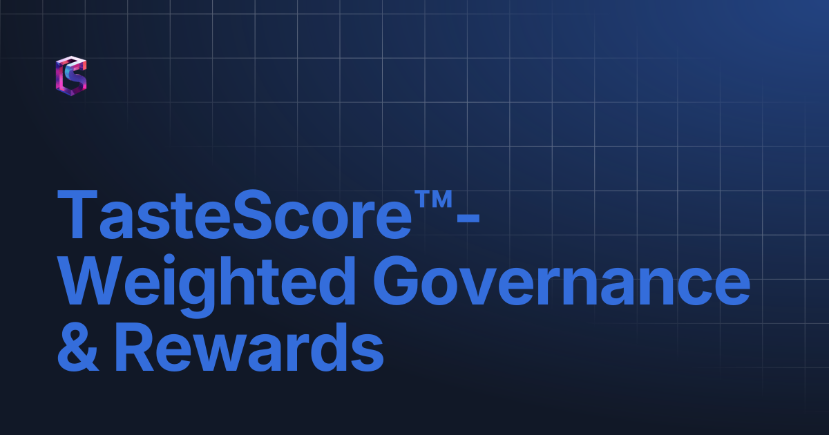TasteScore™-Weighted Governance & Rewards | InSoBlokAI